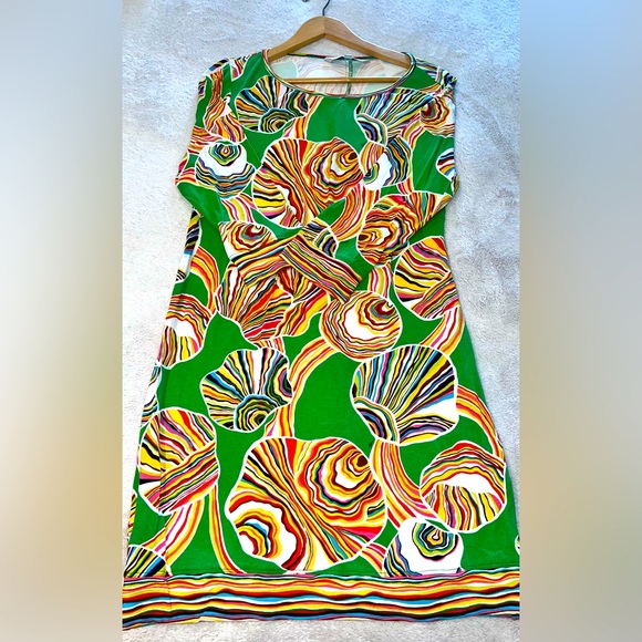 Trina Turk casual multi color print dress size 10 - Picture 1 of 3
